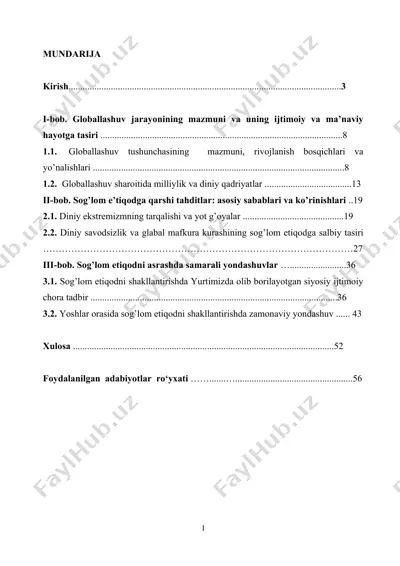 globallashuv jarayonining mazmuni va uning ijtimoiy va ma’naviy hayotga tasiri — DOCX