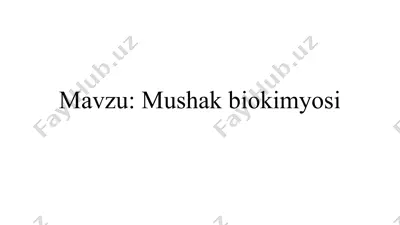 mushak biokimyosi — PPTX