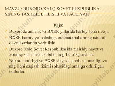buxoroxalq sovet respublikasi-sining tashkiliy faoliyati — PPTX