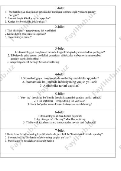 stomatologiya va tibbiyot — DOC