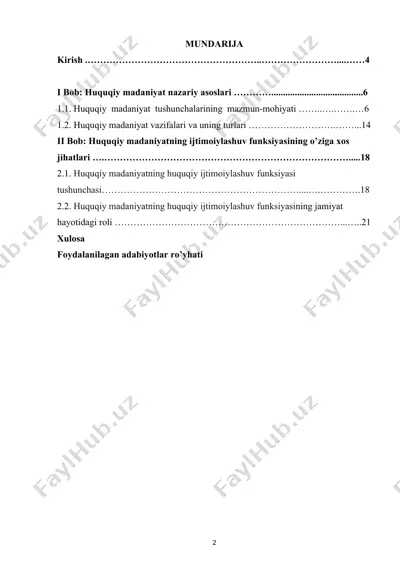 huquqiy madaniyatning huquqiy ijtimoiylashuv funksiyasi — DOCX