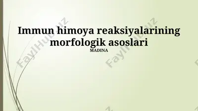 immun himoya reaksiyalarining morfologik asoslari — PPTX