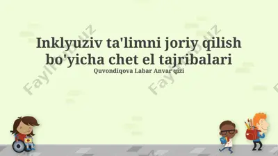avstraliyaning inklyuziv ta'lim modeli — PPTX