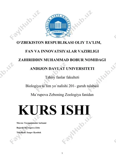 tovuqsimonlar turkumi kurs ishi — DOCX