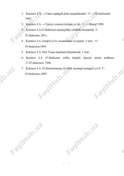 karimov i.a. asarlar to'plami — DOCX