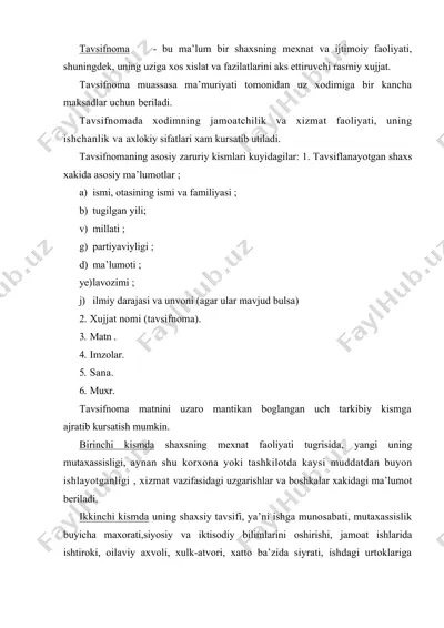 tavsifnoma — DOCX