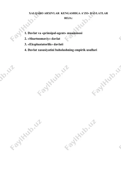 xalqaro arxivlar kengashiga aʼzo-davlatlar — DOCX