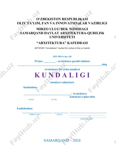 arxitektura bo‘yicha amaliyot — DOC