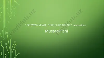 schwenk yengil qurilish plitalari — PPTX