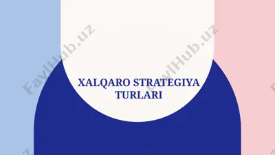 xalqaro strategiya turlari — PPTX