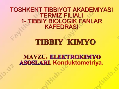 elektrokimyo asoslari — PPT