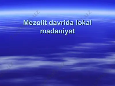 mezolit davrida lokal madaniyat — PPT