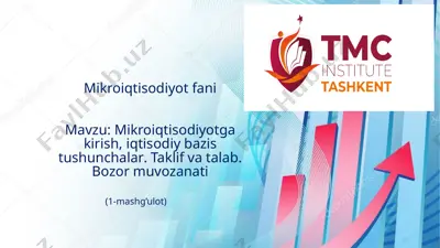 mikroiqtisodiyot fanining mavzulari — PPTX