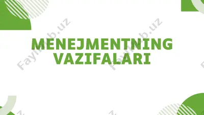 menejmentning vazifalari — PPTX