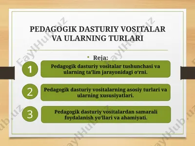 pedagogik dasturiy vositalar va ularning turlari — PPTX