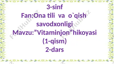 "vitaminjon" hikoyasi — PPTX