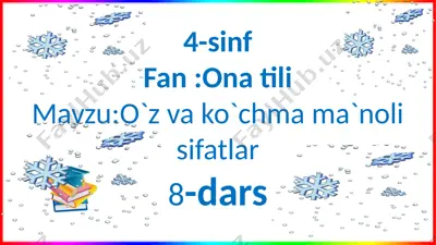 onatili mahsuloti - o'zvako'chma ma'noli sifatlar — PPTX