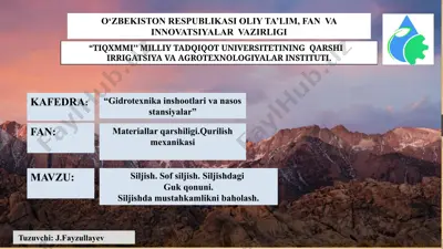 gidrotexnika inshootlari va nasos stansiyalari — PPTX