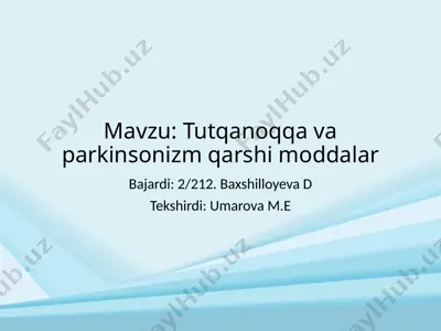 tutqanoq-parkinsonizm — PPTX