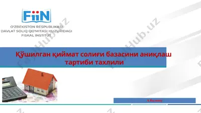 qo'shilgan qiymatsolig'i bazasini aniqlashtartibi taxlili — PPTX