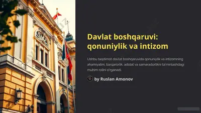 davlat boshqaruvi: qonuniylik va intizom — PPTX