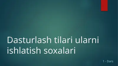 dasturlashtilari — PPTX