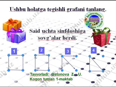 sinfdoshlar uchun sovg'alarni berish — PPTX
