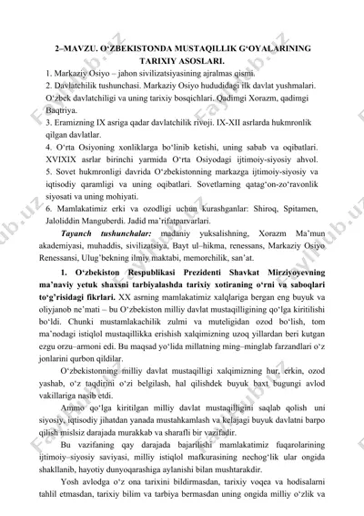 o‘zbekistonda mustaqillik g‘oyalarining tarixiy asoslari — DOC