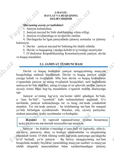 davlat va huquqning kelib chiqishi — DOC