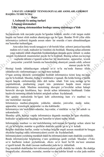 axborot texnologiyalari asoslari — DOC