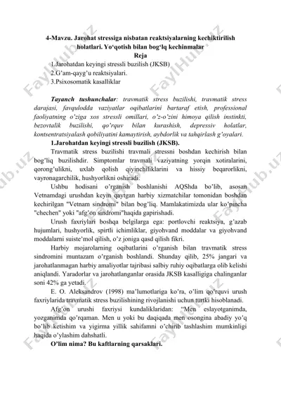 jarohatdan keyingi stressli buzilish (jksb) — DOC