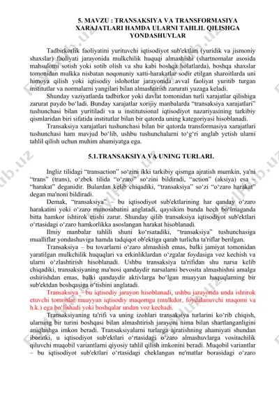 transaksiya va transformasiya xarajatlari — DOC