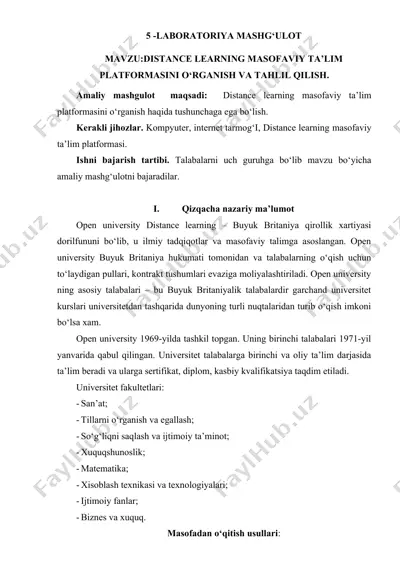 distance learning platformlarini o'rganish va tahlil qilish laboratoriyasi — DOC
