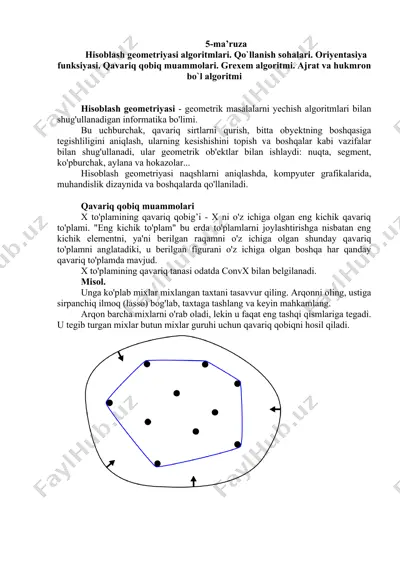 hisoblash geometriyasi algoritmlari — DOC