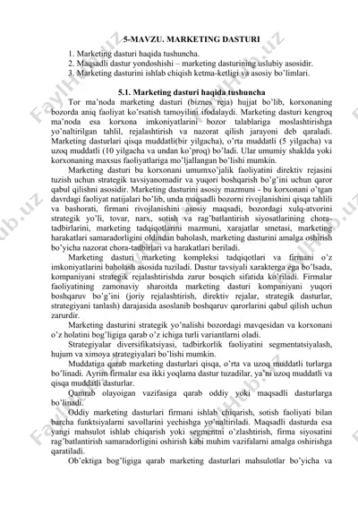 marketing dasturi — DOC