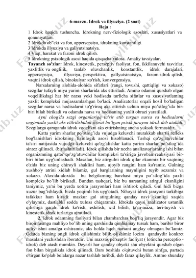 idrok va illyuziya — DOC