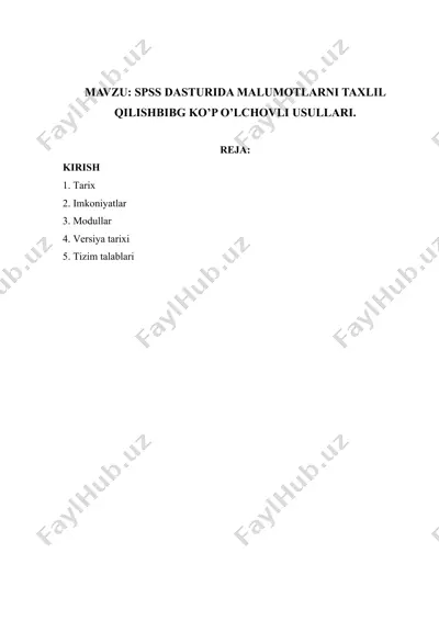 spss dasturida malumotlarni taxlil qilishbibg ko’p o’lchovli usullari — DOCX