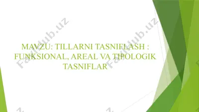tillarni tasniflash: funktsional, areal va tipologik tasniflar — PPTX