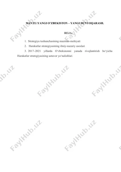 harakatlar strategiyasi — DOCX