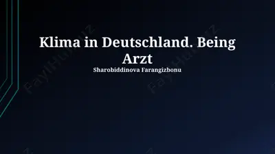 klima in deutschland. being arzt — PPTX