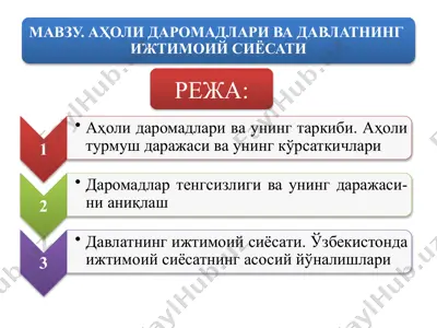 aholi daromadlari va davlatning ijtimoiy siyosati — PPTX