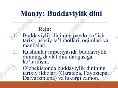 buddaviylik dini — PPTX