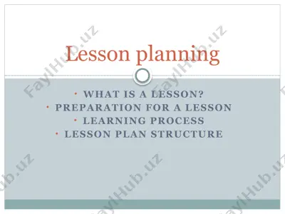 lesson planning. — PPTX
