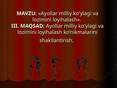 ayollar milliy ko’ylagi va lozimini loyihalash — PPT
