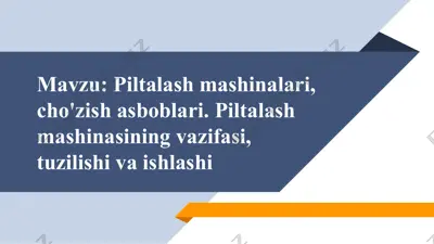 piltalash mashinalari — PPTX