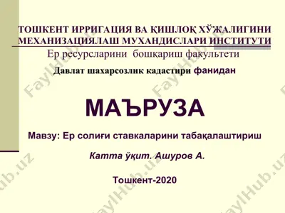 er solig'i stavkalarini tabaqalashtirish — PPT