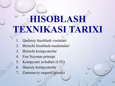 hisoblash texnikasi tarixi — PPTX
