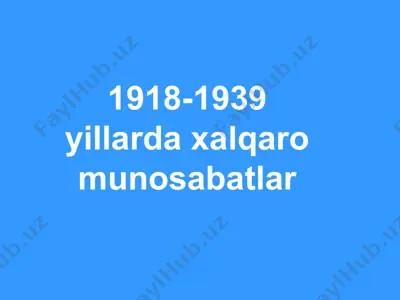 xalqaro munosabatlar — PPT