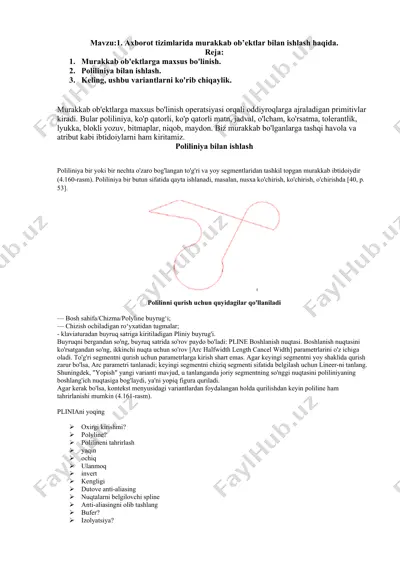 murakkab ob'ektlarga maxsus bo'linish operatsiyasi — DOCX