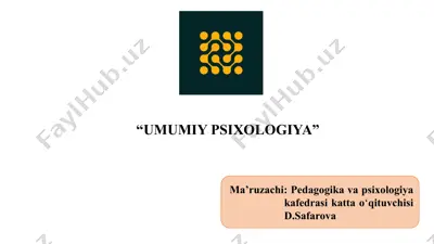umumiy psixologiya — PPTX